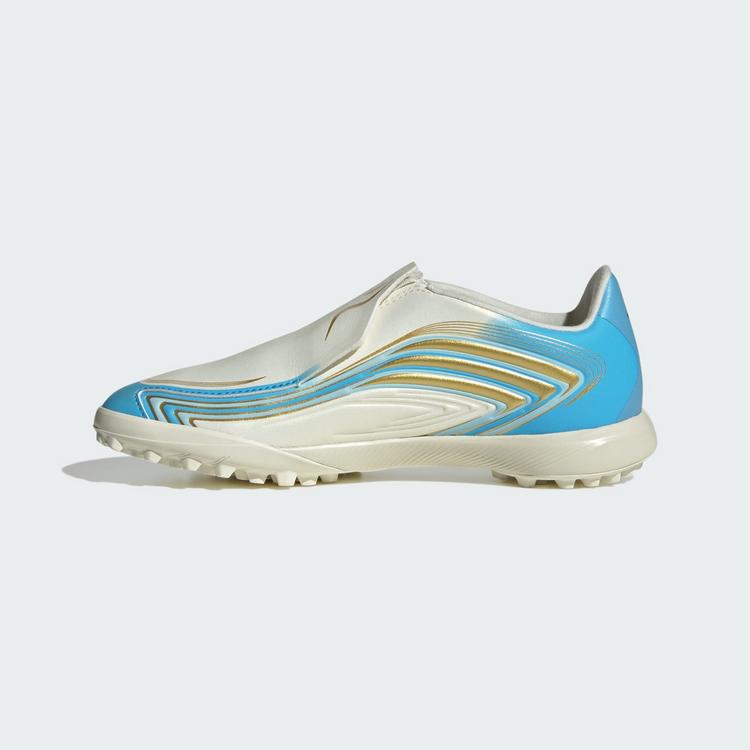 adidas adidas F50 MESSI LEAGUE Kids TF Fu&szlig;ballschuh, Fu&szlig;ballschuhe Kinder - Ivory / Semi Blue Burst / Icey Blue - 4 | SportScheck