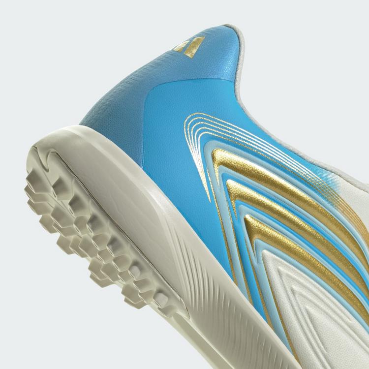 adidas adidas F50 MESSI LEAGUE Kids TF Fu&szlig;ballschuh, Fu&szlig;ballschuhe Kinder - Ivory / Semi Blue Burst / Icey Blue - 5 | SportScheck