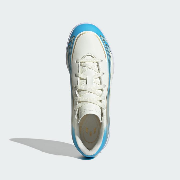 adidas adidas F50 MESSI CLUB Kids Fu&szlig;ballschuh, Fu&szlig;ballschuhe Kinder - Ivory / Semi Blue Burst / Icey Blue - 0 | SportScheck