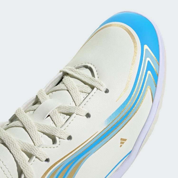 adidas adidas F50 MESSI CLUB Kids Fu&szlig;ballschuh, Fu&szlig;ballschuhe Kinder - Ivory / Semi Blue Burst / Icey Blue - 5 | SportScheck