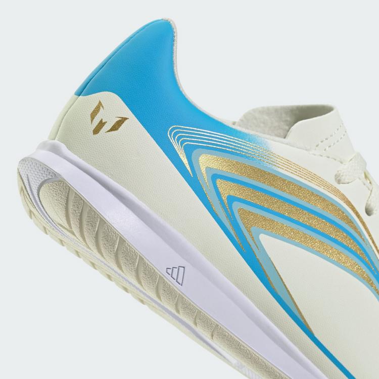 adidas adidas F50 MESSI CLUB Kids Fu&szlig;ballschuh, Fu&szlig;ballschuhe Kinder - Ivory / Semi Blue Burst / Icey Blue - 6 | SportScheck