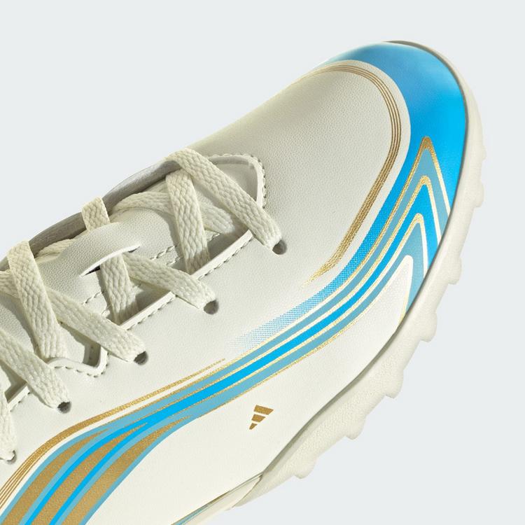 adidas adidas F50 MESSI CLUB Kids TF Fu&szlig;ballschuh Fu&szlig;ballschuhe Kinder - Ivory / Semi Blue Burst / Icey Blue - 6 | SportScheck
