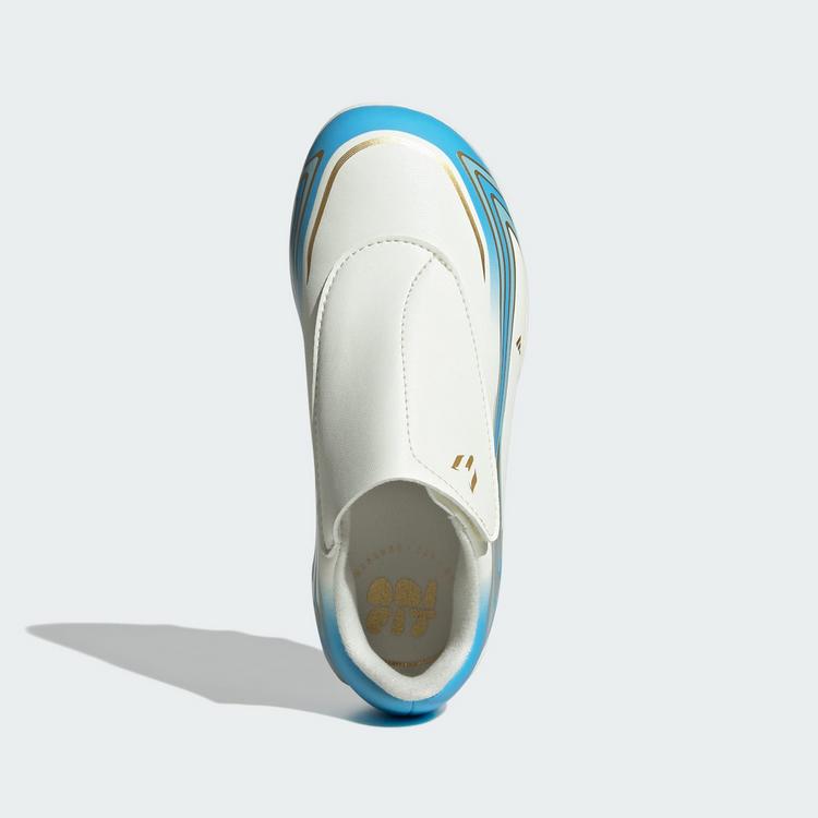 adidas adidas F50 MESSI CLUB Kids Fu&szlig;ballschuh, Fu&szlig;ballschuhe Kinder - Ivory / Semi Blue Burst / Icey Blue - 0 | SportScheck