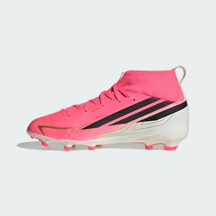 adidas adidas F50 HYPERFAST ELITE Kids Fu&szlig;ballschuh, Fu&szlig;ballschuhe Kinder - Solar Turbo / Core Black / Gold Metallic - 4 | SportScheck