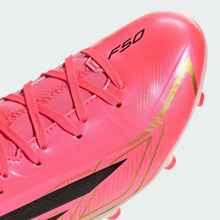 adidas adidas F50 HYPERFAST ELITE Kids Fu&szlig;ballschuh, Fu&szlig;ballschuhe Kinder - Solar Turbo / Core Black / Gold Metallic - 5 | SportScheck