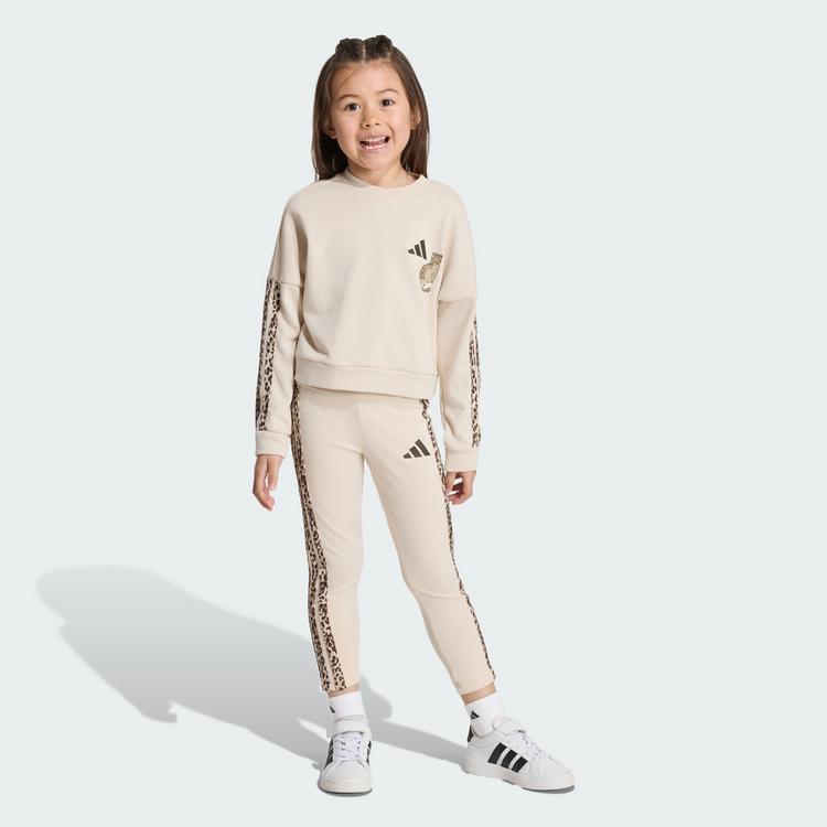 adidas adidas SET, LEGGINGS, ANIMALPRINT Trainingsanzug Kinder - Crystal Linen / Multicolor / Dark Brown - 0 | SportScheck