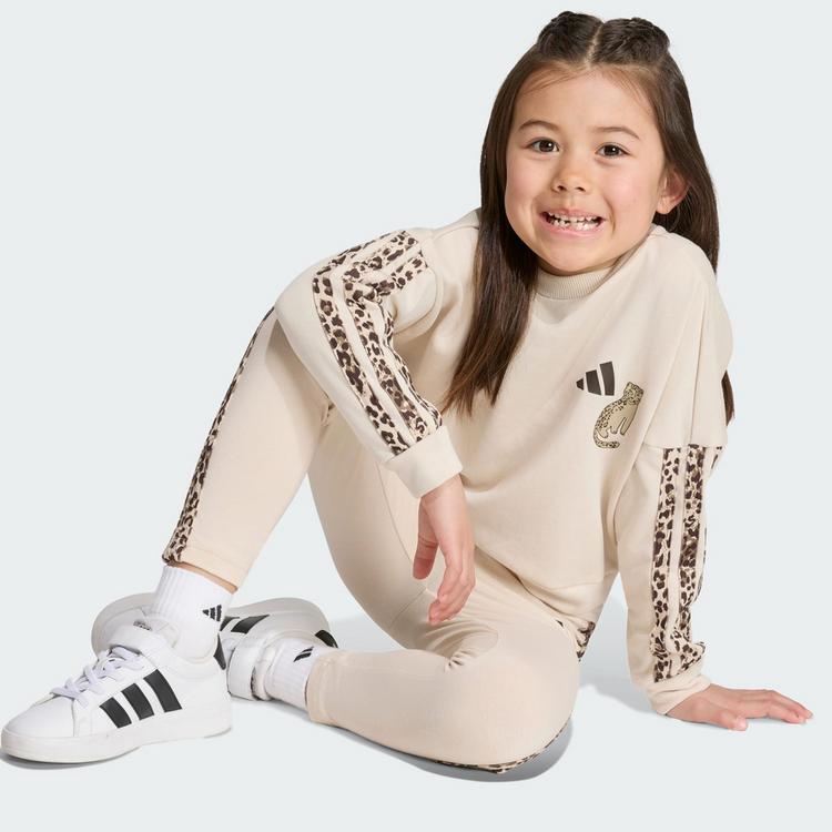 adidas adidas SET, LEGGINGS, ANIMALPRINT Trainingsanzug Kinder - Crystal Linen / Multicolor / Dark Brown - 0 | SportScheck