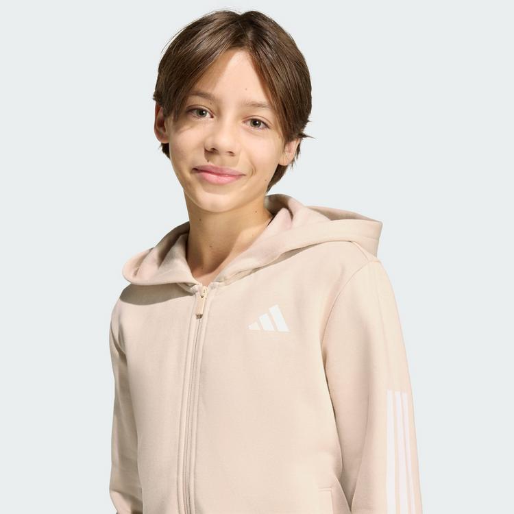 adidas adidas Fleece Trainingsanzug mit Kapuze Kinder Hoodie Kinder - Crystal Linen / White - 0 | SportScheck
