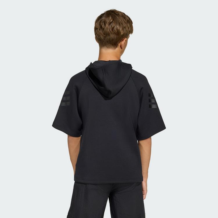 adidas adidas FUTURE ICONS 3-STREIFEN KURZARM-HOODIE Hoodie Kinder - Black / Black - 1 | SportScheck