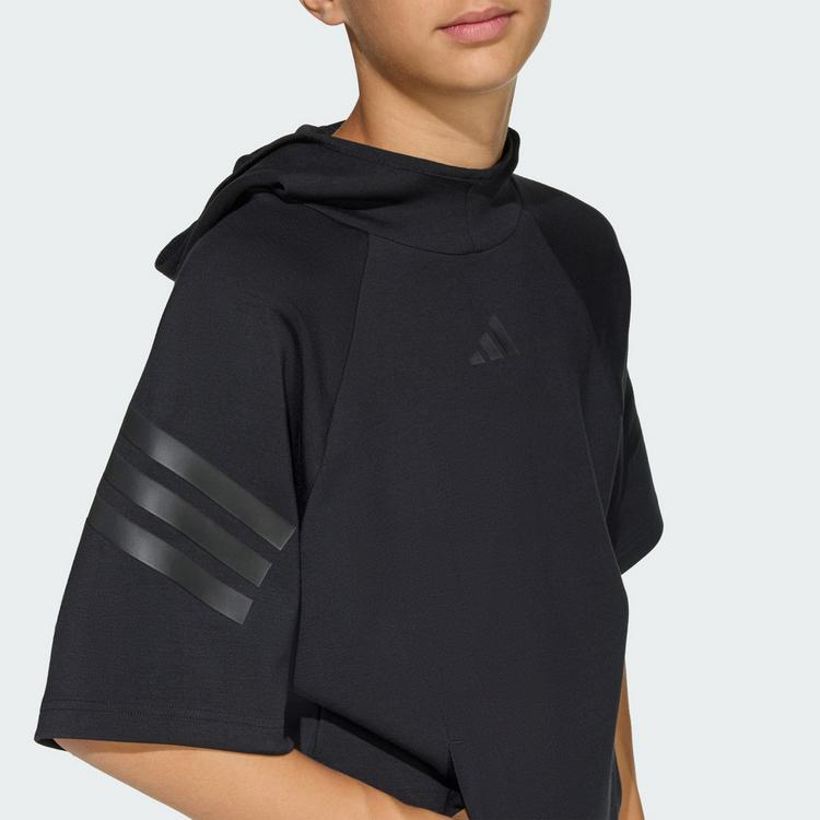 adidas adidas FUTURE ICONS 3-STREIFEN KURZARM-HOODIE Hoodie Kinder - Black / Black - 1 | SportScheck
