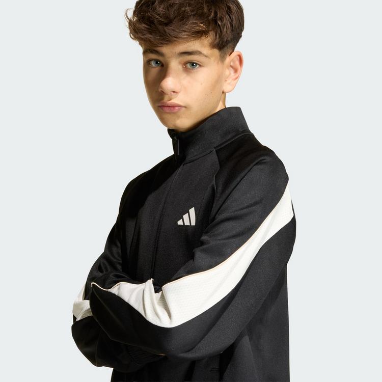 adidas adidas STADIUM TRAININGSJACKE Trainingsanzug Kinder - Black / Off White - 0 | SportScheck