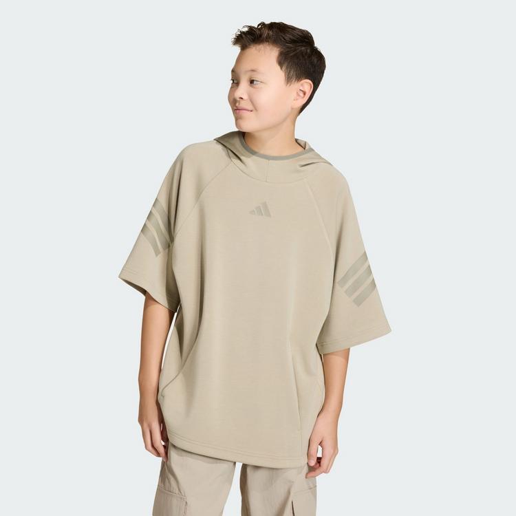 adidas adidas FUTURE ICONS 3-STREIFEN KURZARM-HOODIE Hoodie Kinder - Wonder Cargo / Clay - 0 | SportScheck