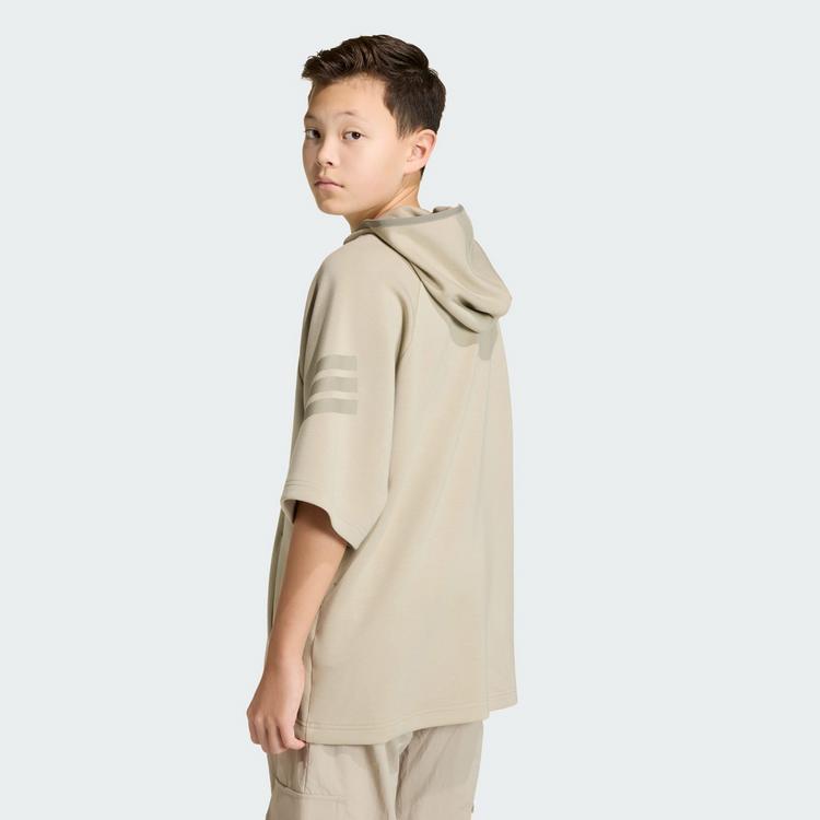 adidas adidas FUTURE ICONS 3-STREIFEN KURZARM-HOODIE Hoodie Kinder - Wonder Cargo / Clay - 1 | SportScheck