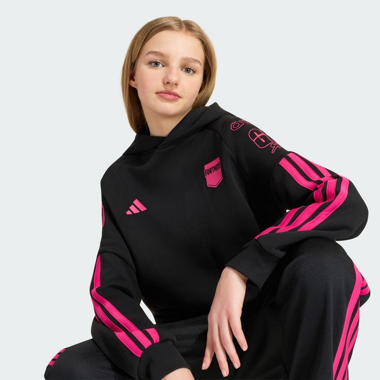 adidas adidas adidas x FORTNITE HOODIE Sweatshirt Hoodie Kinder - Black / Real Magenta - 1 | SportScheck