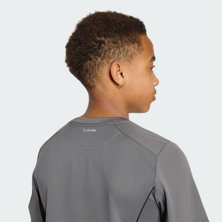 adidas adidas TECH APPAREL CLIMACOOL T-SHIRT T-Shirt Kinder - Grey Five / Reflective Silver - 1 | SportScheck