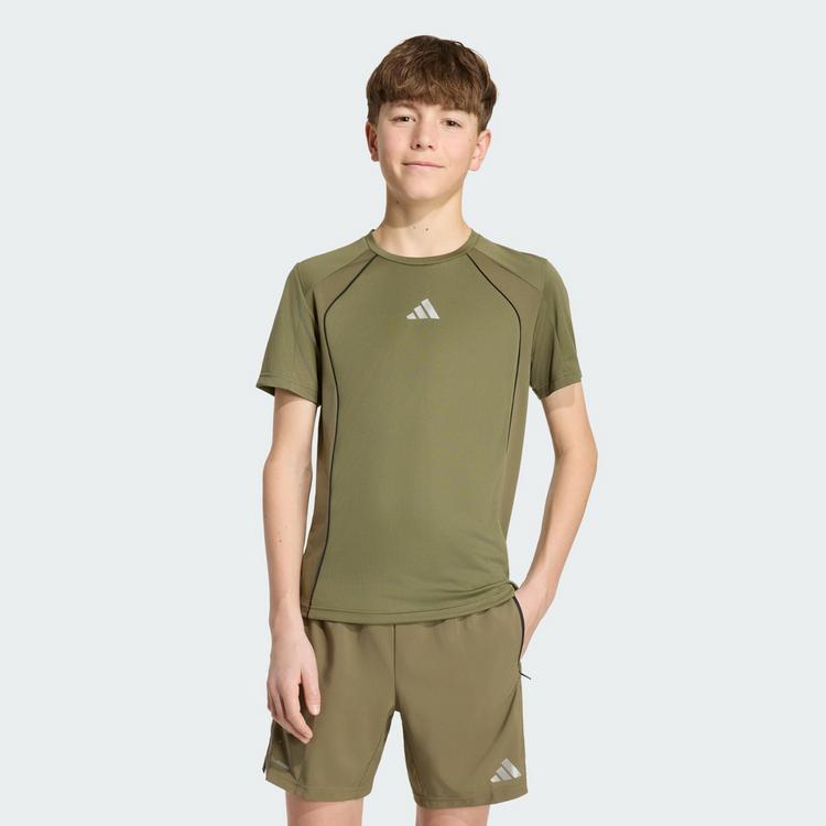 adidas adidas TECH APPAREL CLIMACOOL T-SHIRT T-Shirt Kinder - Olive Strata / Reflective Silver - 0 | SportScheck