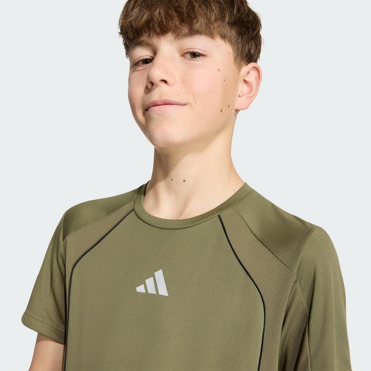 adidas adidas TECH APPAREL CLIMACOOL T-SHIRT T-Shirt Kinder - Olive Strata / Reflective Silver - 0 | SportScheck