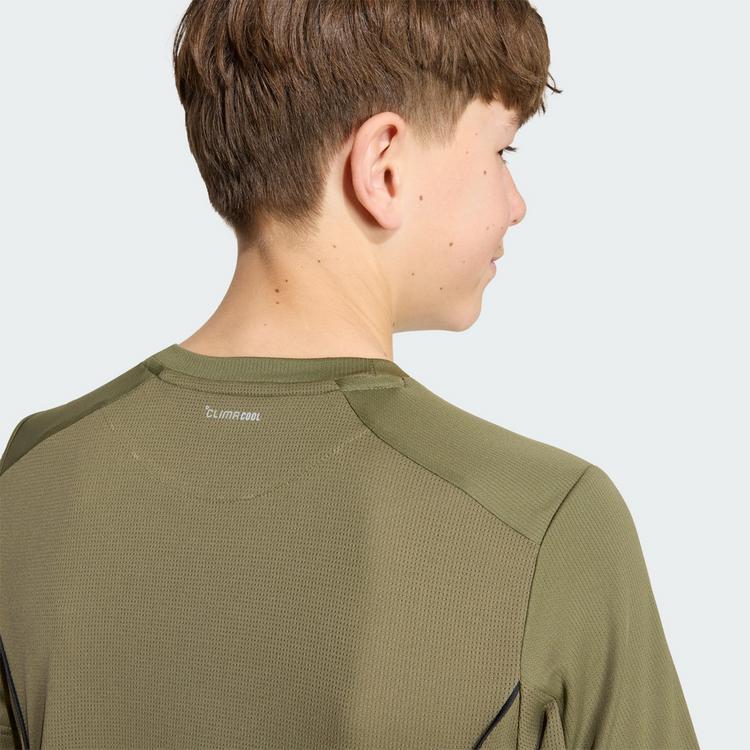 adidas adidas TECH APPAREL CLIMACOOL T-SHIRT T-Shirt Kinder - Olive Strata / Reflective Silver - 1 | SportScheck