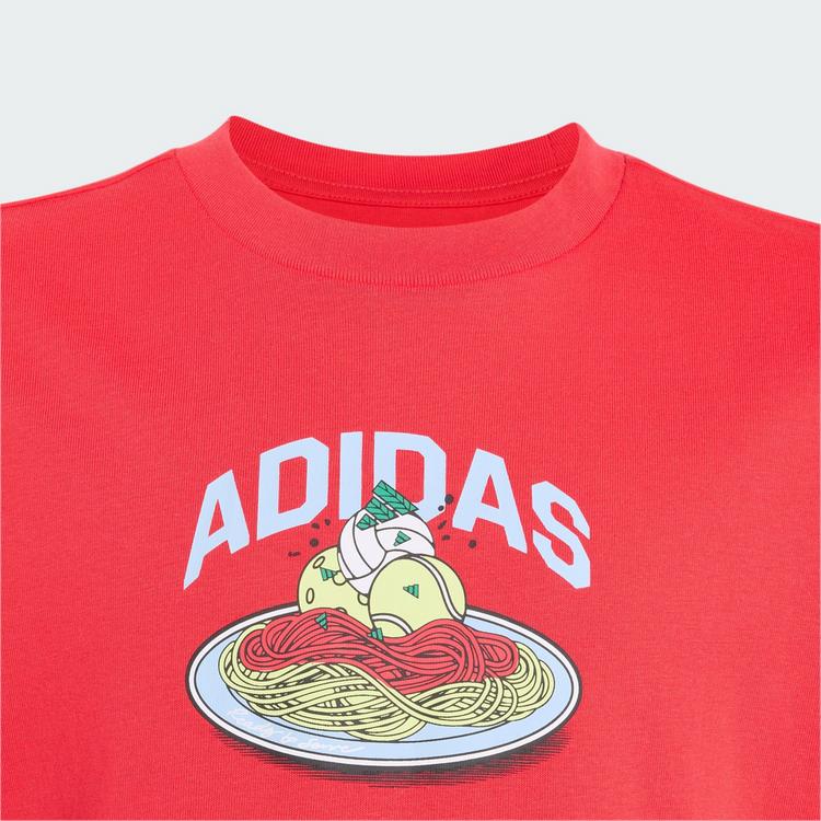 adidas adidas PASTA GRAPHIC T-SHIRT JUNIOR T-Shirt Kinder - Pure Ruby - 2 | SportScheck