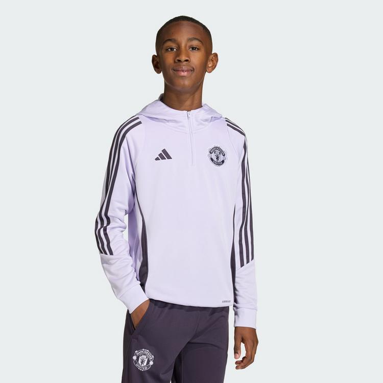 adidas adidas Manchester United Tiro 25 Competition Hoodie Kinder - Purple Tint / Aurora Black - 0 | SportScheck