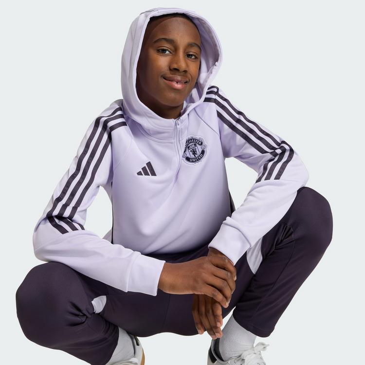 adidas adidas Manchester United Tiro 25 Competition Hoodie Kinder - Purple Tint / Aurora Black - 0 | SportScheck