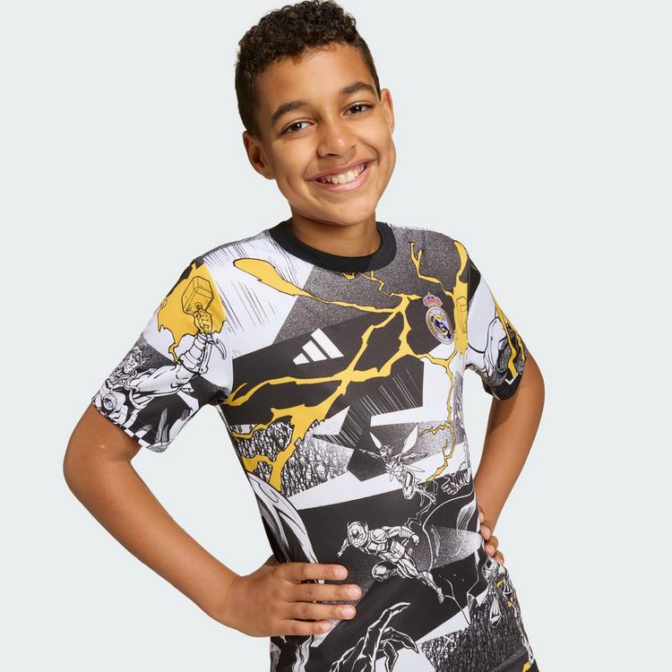 adidas adidas adidas Real Madrid Avengers 25/26 Teamtrikot Kinder - White / Black / Bold Gold - 1 | SportScheck