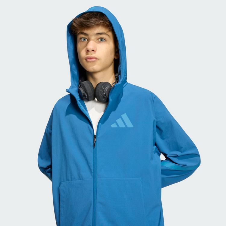 adidas adidas adidas Z.N.E. Gewebte Travel Cover Up Hoodie Kinder - Dusky Petrol / Dusky Ink - 0 | SportScheck