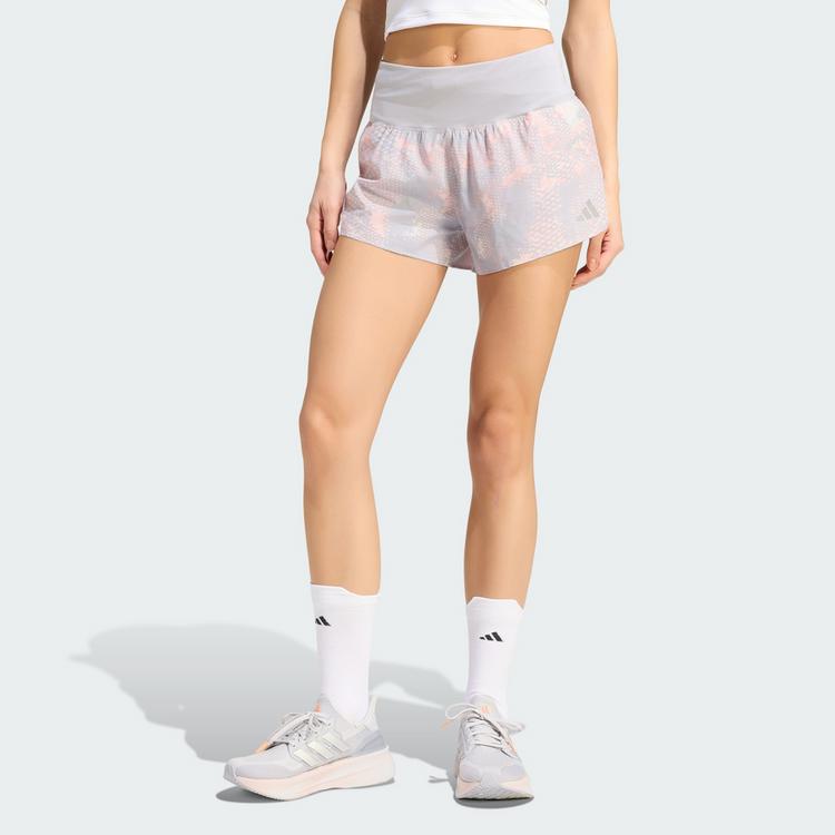adidas adidas ADI365 Iconic Laufshorts, Animalprint Laufshorts Damen - Grey One / Semi Frozen Turbo / Glory Grey - 0 | SportScheck