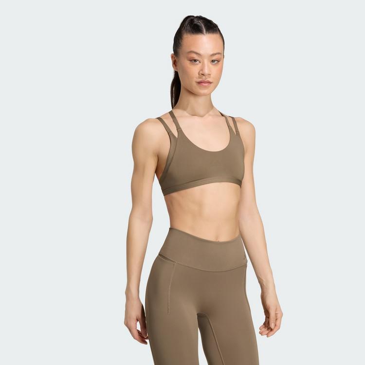 adidas adidas Optime Workout Strappy Sport-BH, leicht BH Damen - Khaki Six - 0 | SportScheck