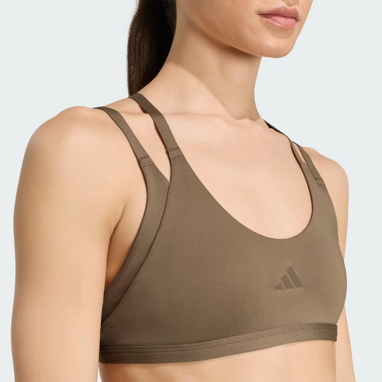 adidas adidas Optime Workout Strappy Sport-BH, leicht BH Damen - Khaki Six - 1 | SportScheck