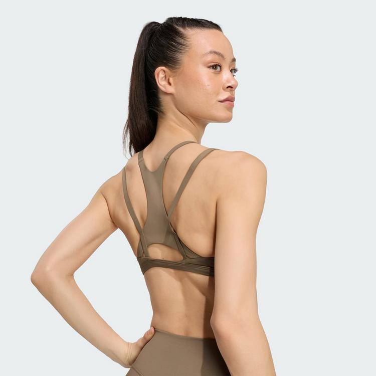 adidas adidas Optime Workout Strappy Sport-BH, leicht BH Damen - Khaki Six - 2 | SportScheck