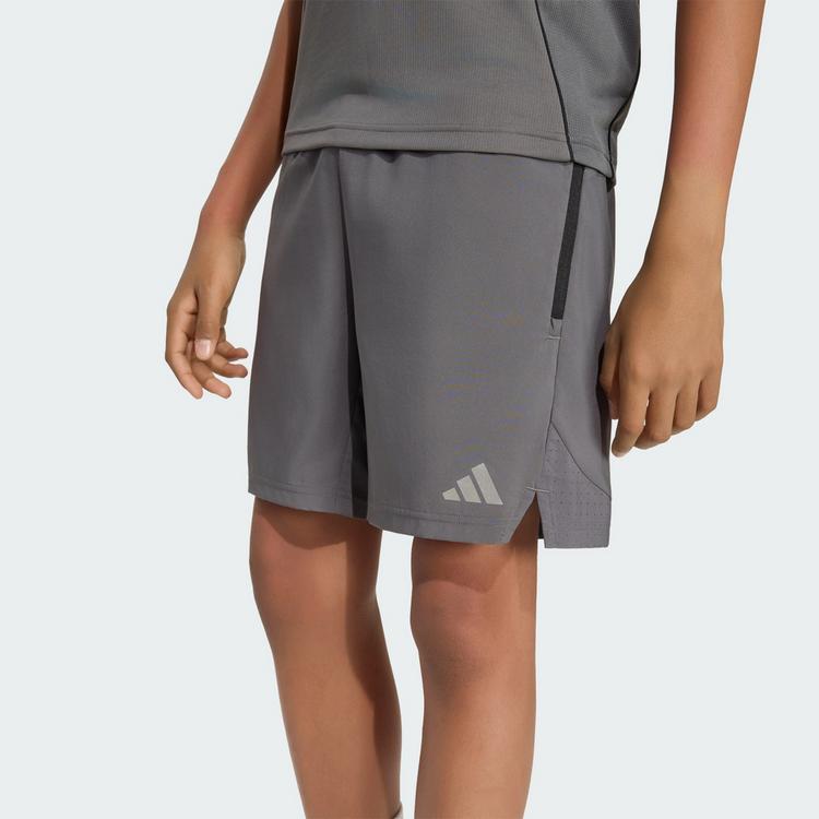 adidas adidas TECH APPAREL SHORTS Fu&szlig;ballshorts Kinder - Grey Five / Grey Five / Reflective Silver - 0 | SportScheck