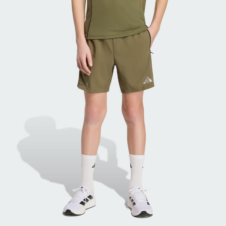 adidas adidas TECH APPAREL SHORTS Fu&szlig;ballshorts Kinder - Olive Strata / Black / Reflective Silver - 0 | SportScheck