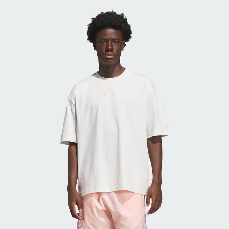 adidas adidas ANTHONY EDWARDS BELIEVE THAT T-SHIRT Basketball Shirt Herren - Cloud White / Haze Coral - 0 | SportScheck