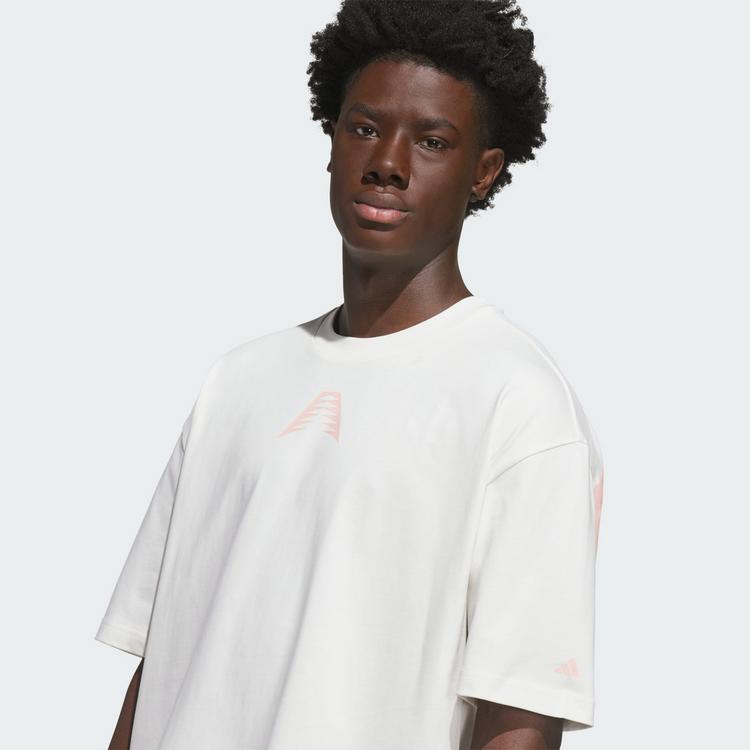 adidas adidas ANTHONY EDWARDS BELIEVE THAT T-SHIRT Basketball Shirt Herren - Cloud White / Haze Coral - 0 | SportScheck