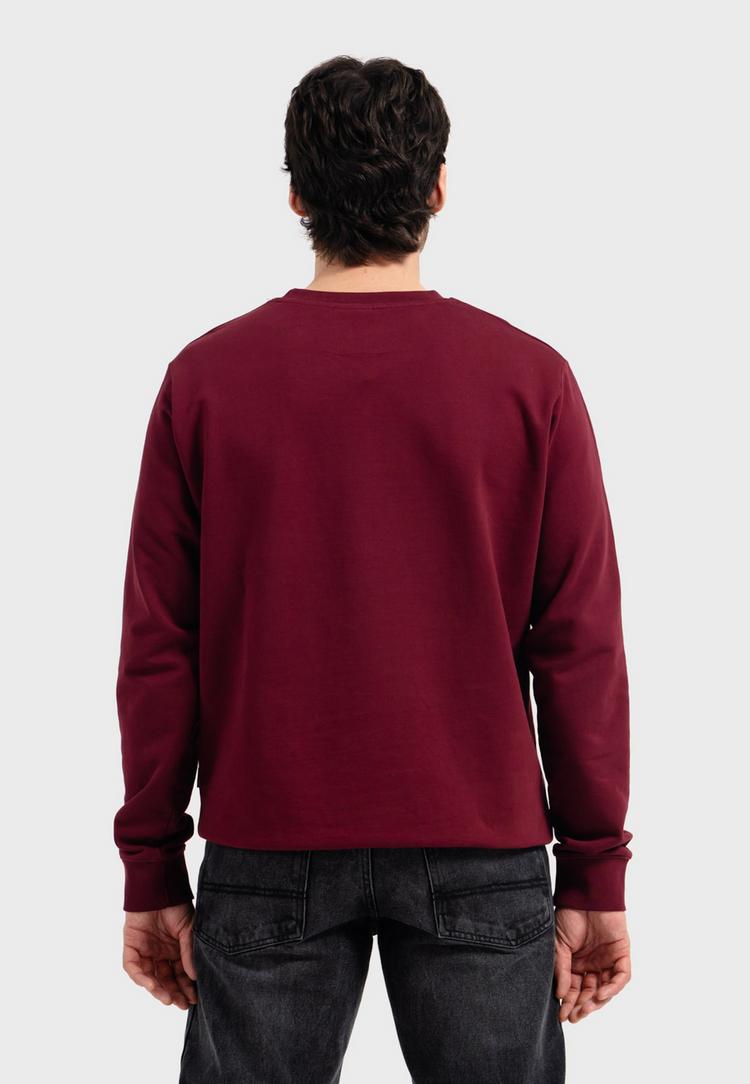 OLDSKULL OLDSKULL Plain Basic Sweatshirt Herren - Burgundy - 2 | SportScheck