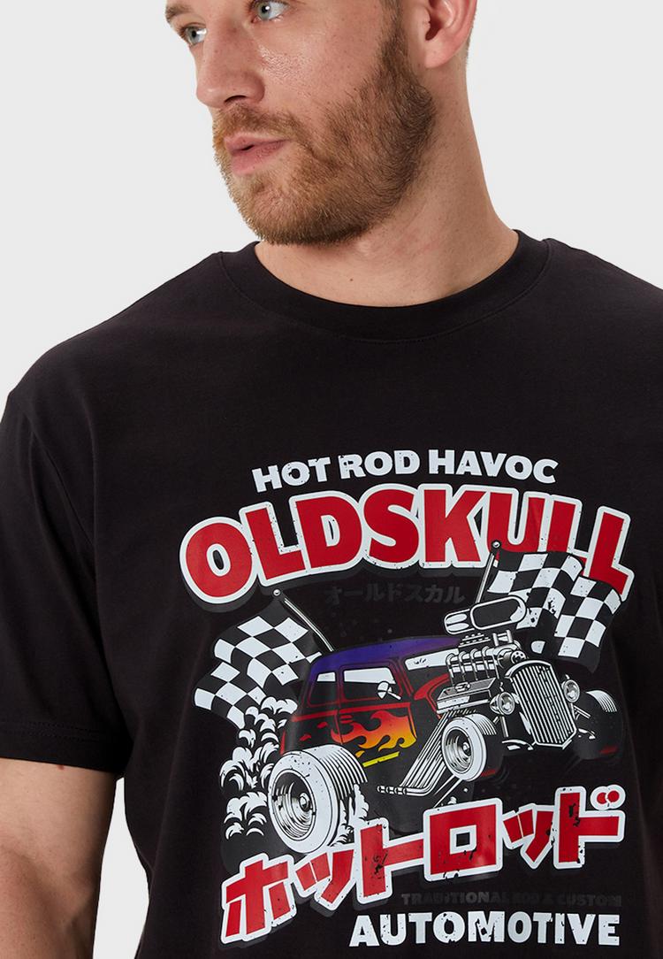OLDSKULL OLDSKULL Rtrip Moto Skull Printshirt Herren - Black - 0 | SportScheck