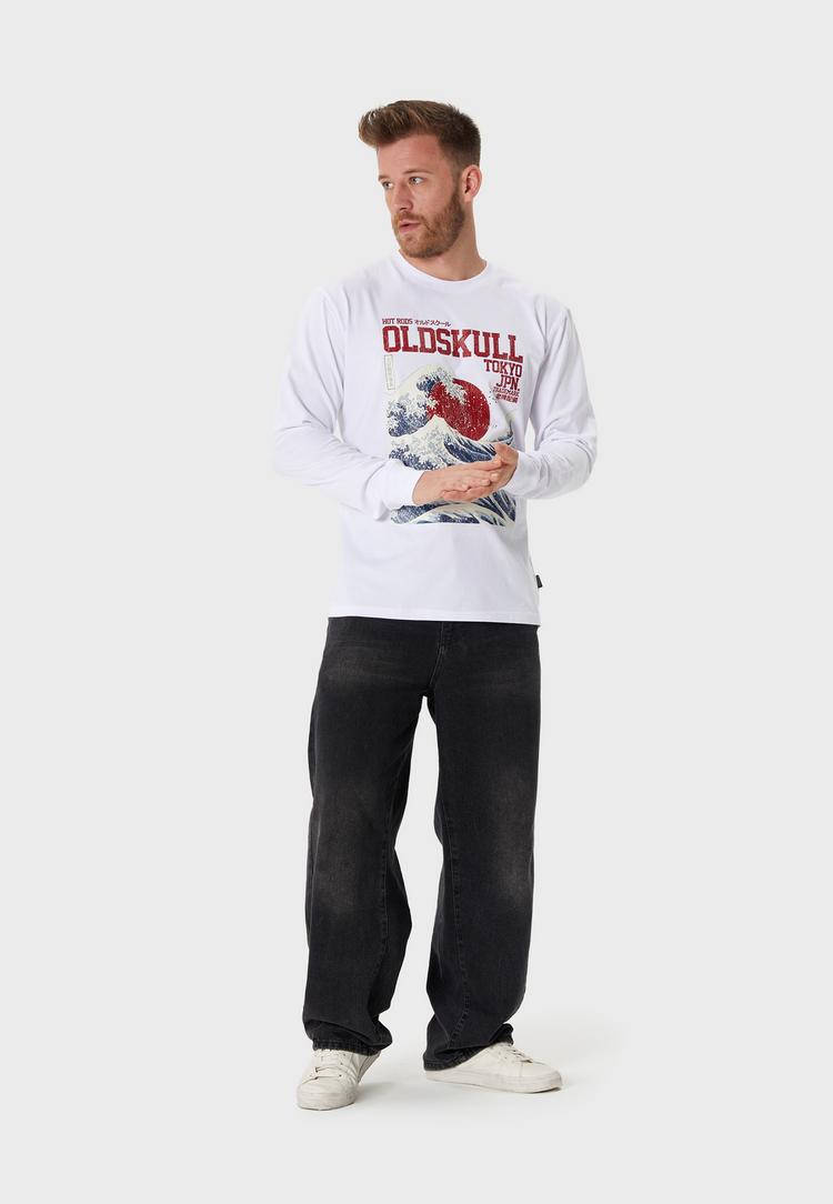 OLDSKULL OLDSKULL Asian Big W Langarmshirt Herren - White - 1 | SportScheck