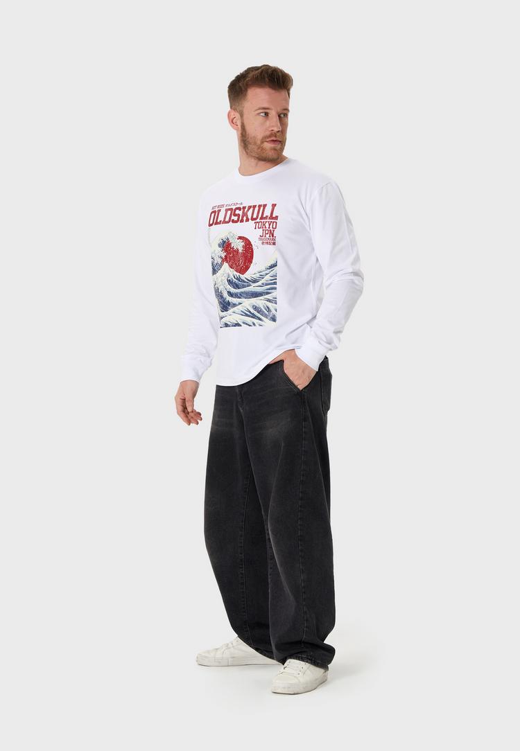 OLDSKULL OLDSKULL Asian Big W Langarmshirt Herren - White - 2 | SportScheck