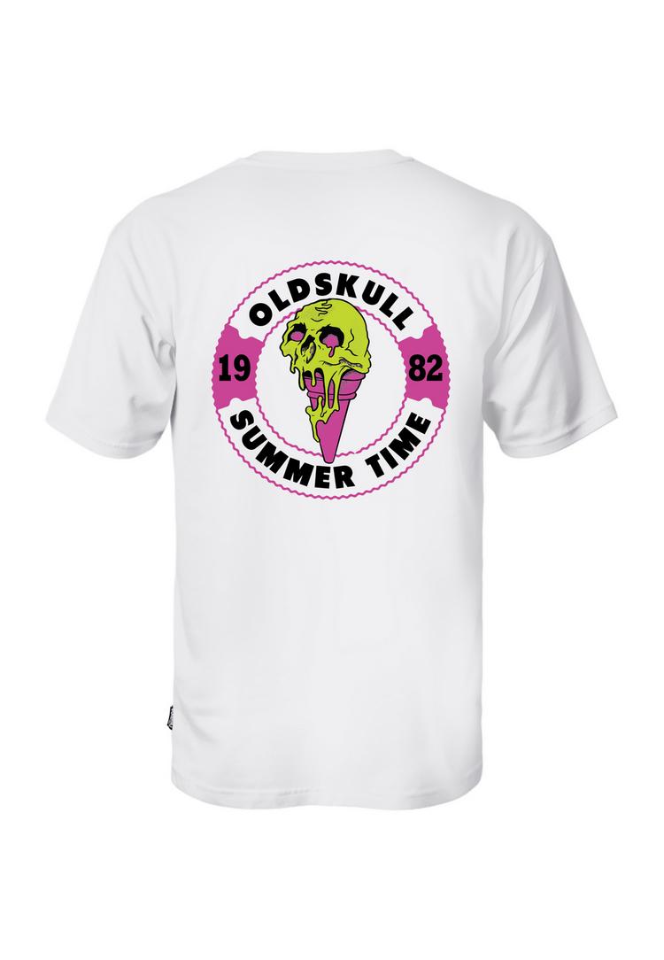OLDSKULL OLDSKULL Wrldvibe Ice Green Logo Graphic Printshirt Herren - White - 0 | SportScheck