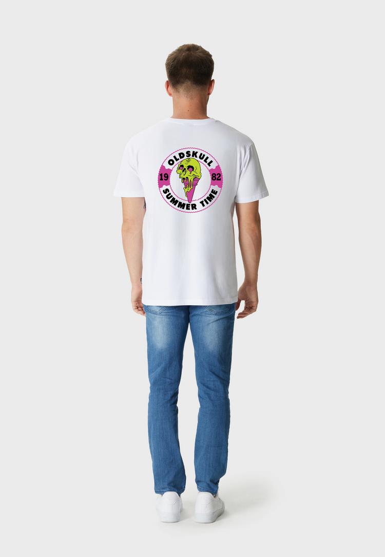 OLDSKULL OLDSKULL Wrldvibe Ice Green Logo Graphic Printshirt Herren - White - 3 | SportScheck