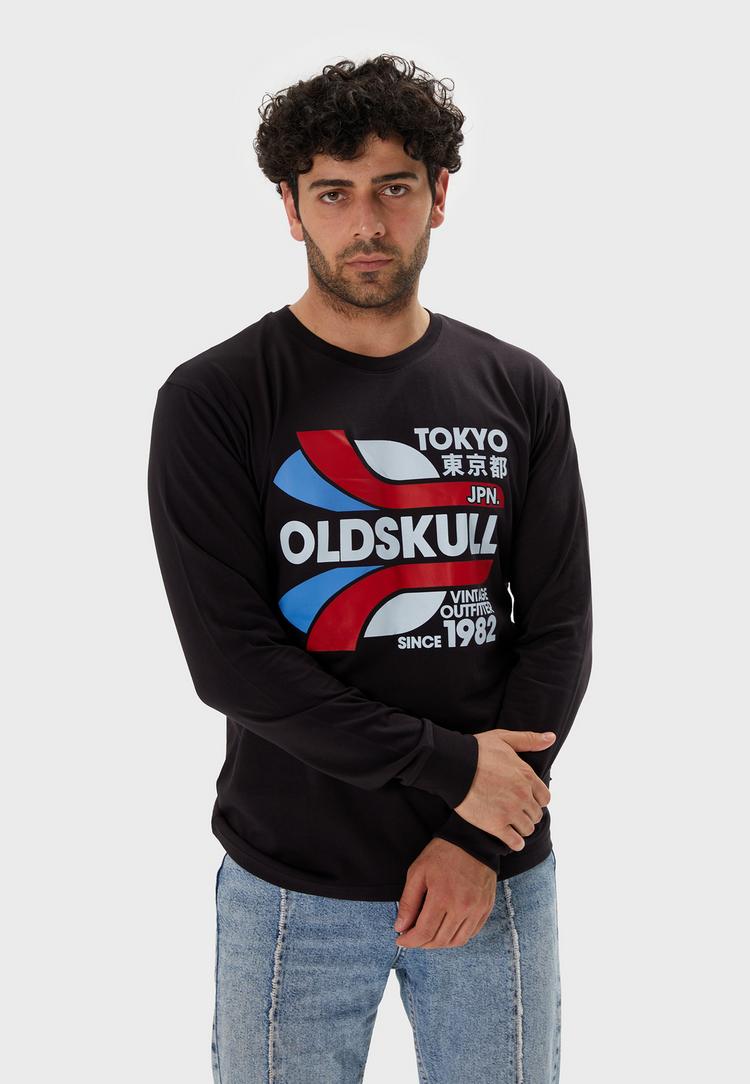 OLDSKULL OLDSKULL Retro Tokyopolis Langarmshirt Herren - Black - 1 | SportScheck