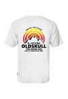 OLDSKULL Retro Rising Sun Logo Graphic Printshirt Herren - White