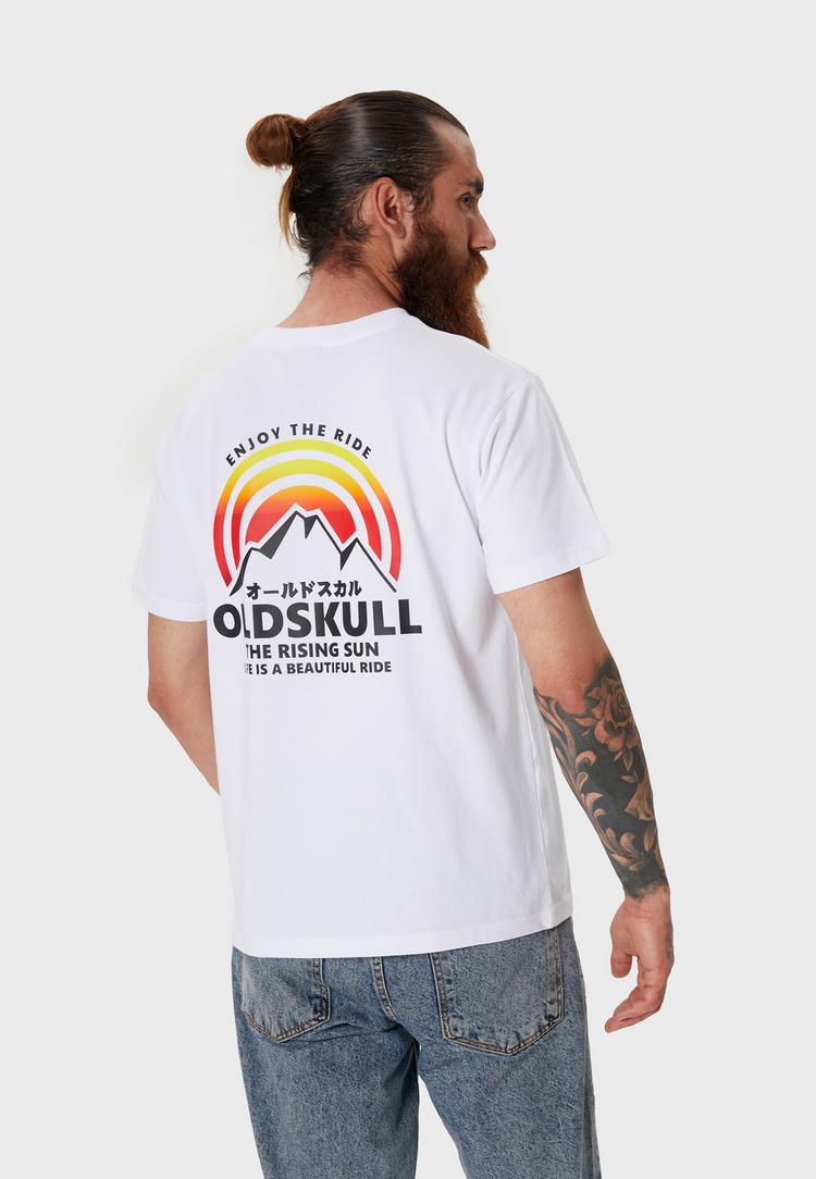OLDSKULL OLDSKULL Retro Rising Sun Logo Graphic Printshirt Herren - White - 0 | SportScheck