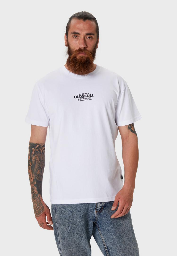 OLDSKULL OLDSKULL Retro Rising Sun Logo Graphic Printshirt Herren - White - 2 | SportScheck