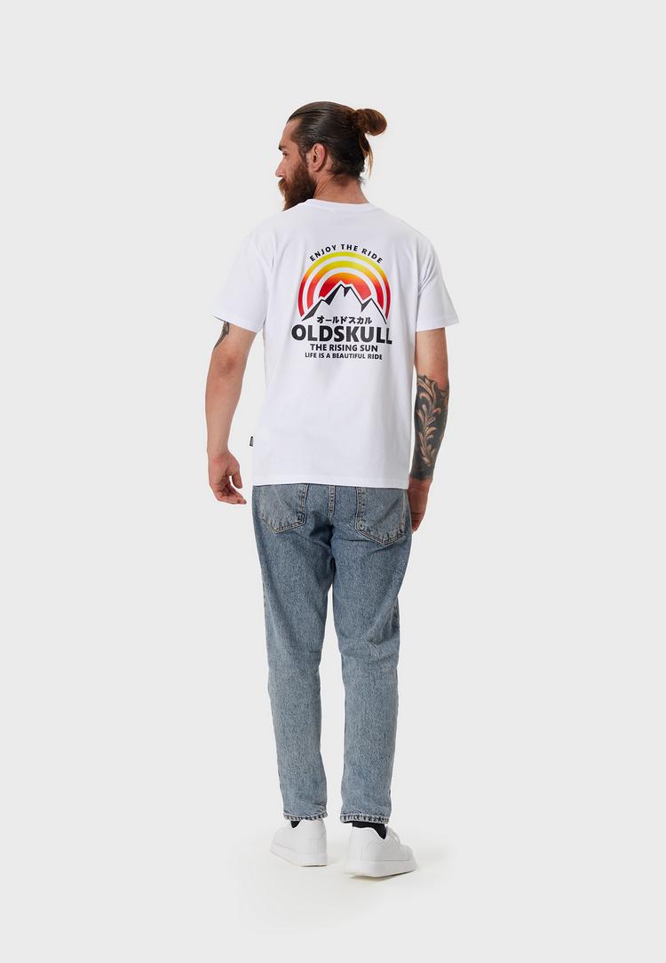 OLDSKULL OLDSKULL Retro Rising Sun Logo Graphic Printshirt Herren - White - 3 | SportScheck