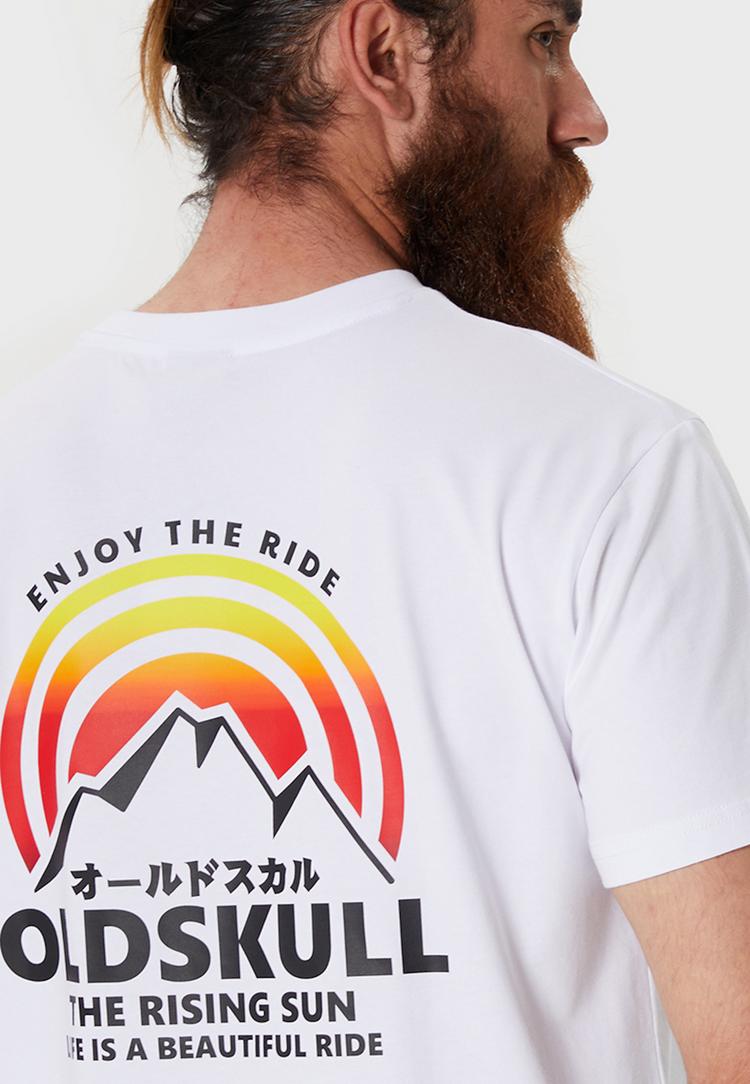 OLDSKULL OLDSKULL Retro Rising Sun Logo Graphic Printshirt Herren - White - 0 | SportScheck