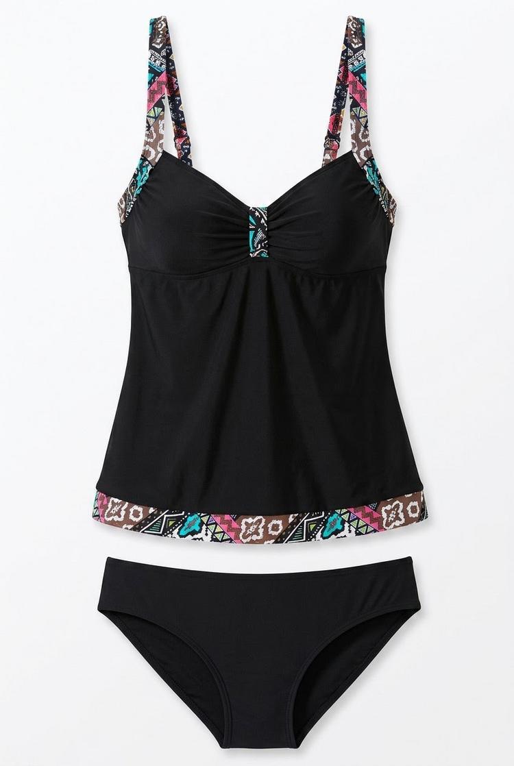 Lascana Lascana Tankini Bikini Set Damen - schwarz-bunt - 0 | SportScheck