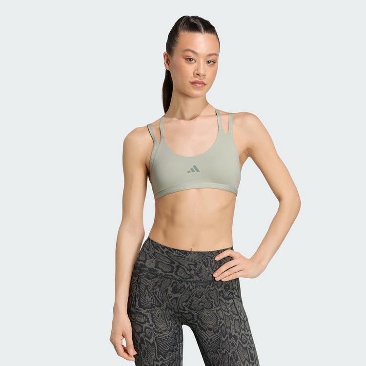 adidas adidas Optime Workout Strappy Sport-BH, leicht BH Damen - Halo Green - 0 | SportScheck