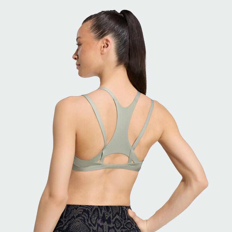 adidas adidas Optime Workout Strappy Sport-BH, leicht BH Damen - Halo Green - 2 | SportScheck